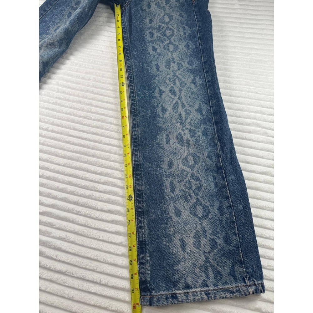 BDG Urban Outfitters Womens Snake Print Straight Leg Jeans Blue Acid Wash Denim - Picture 8 of 14